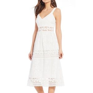 Chelsea & Violet Sheer Crochet Lace Midi Dress